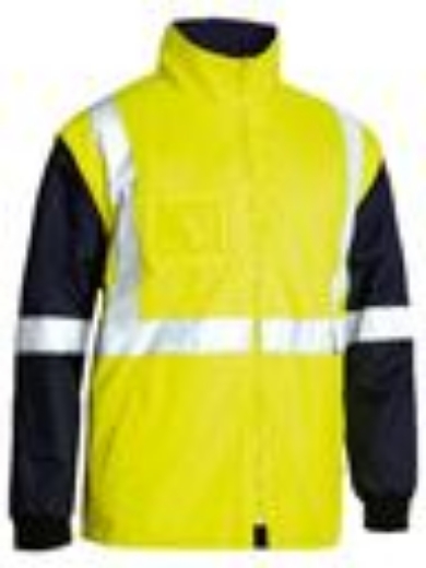 Picture of Bisley Taped 5 In 1 Rain Jacket YELLOW/NAVY