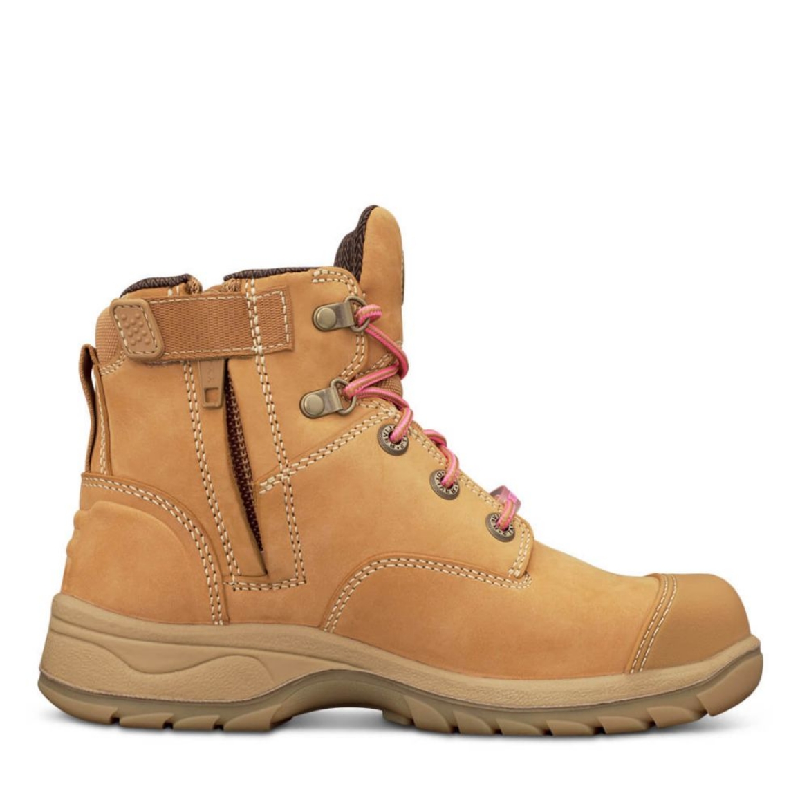 Picture of Oliver's PB 49 series Ankle Height Zip Side Lace Up Boot, Water Resistant Nubuck Leather Wheat