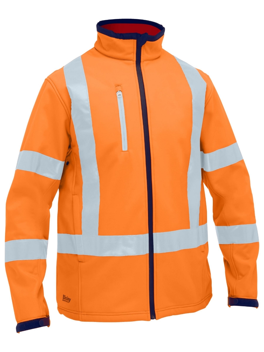 Picture of Bisley X Taped Hi Vis Soft Shell Jacket - Orange