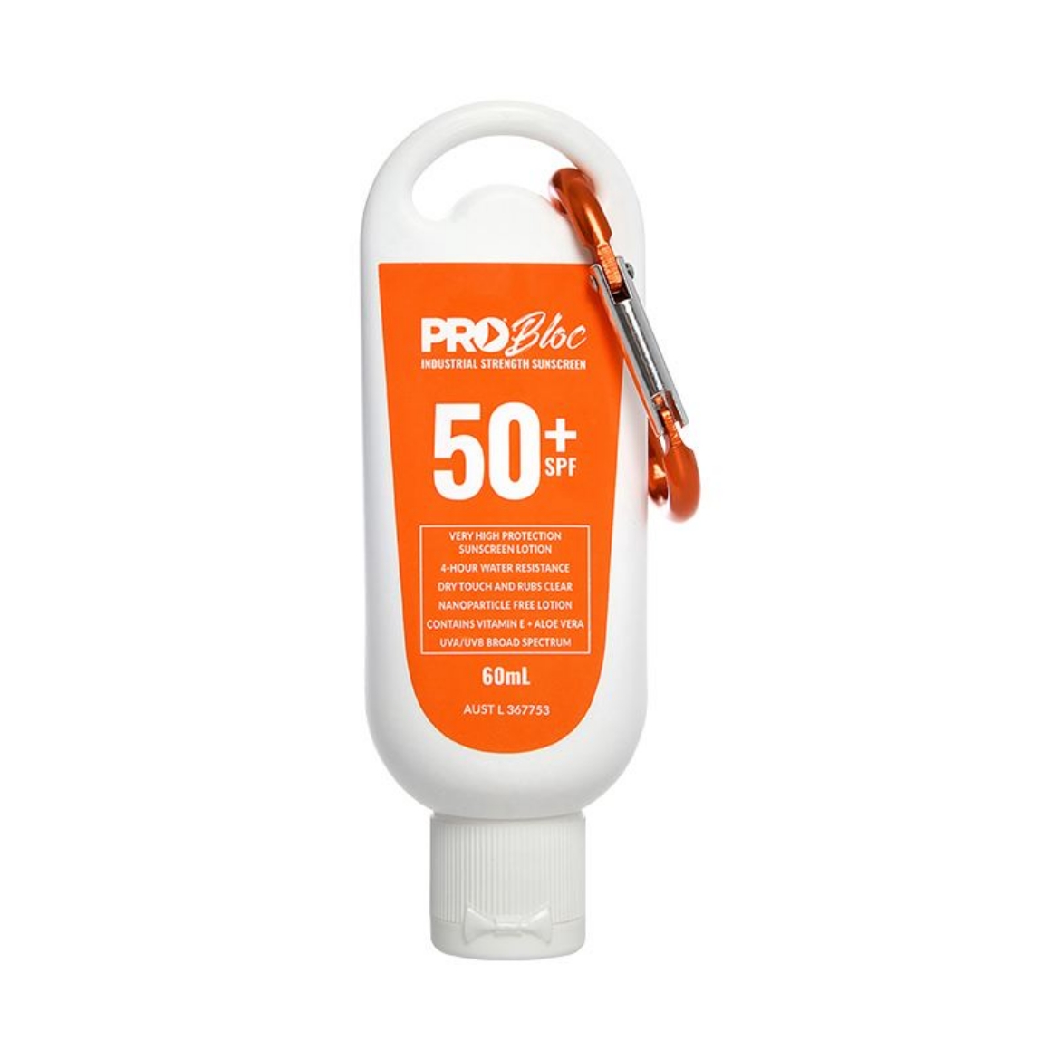 Picture of Probloc Spf 50 + Sunscreen 60Ml Squeeze Bottle With Carabiner