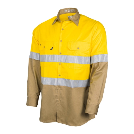 Picture of TRU Workwear Lightweight Vented Hi-Vis Drill Shirt with Reflective Tape
