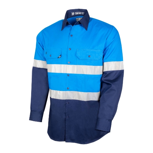 Picture of TRU Workwear Lightweight Vented Hi-Vis Drill Shirt with Reflective Tape