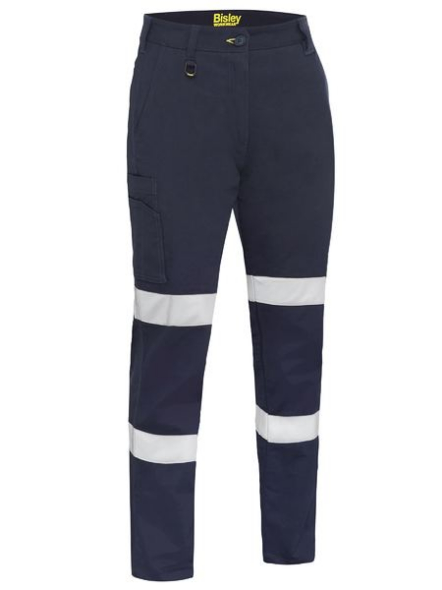 Picture of Bisley Woman's Taped Stretch Cotton Drill Cargo Pants - Navy
