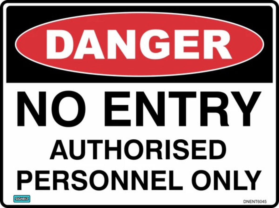 Picture of Danger No Entry Sign 600x450 Flute 3mm