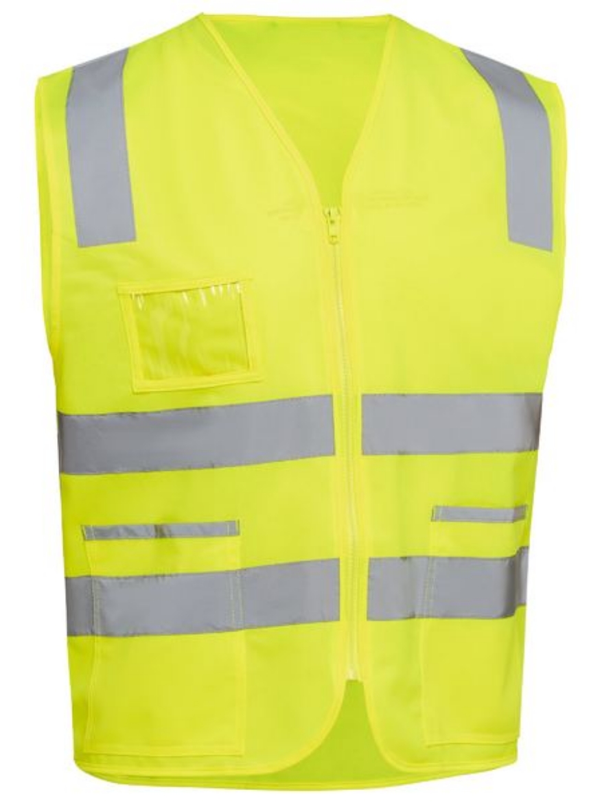 Picture of Bisley Taped Hi Vis Safety Zip Vest - Yellow