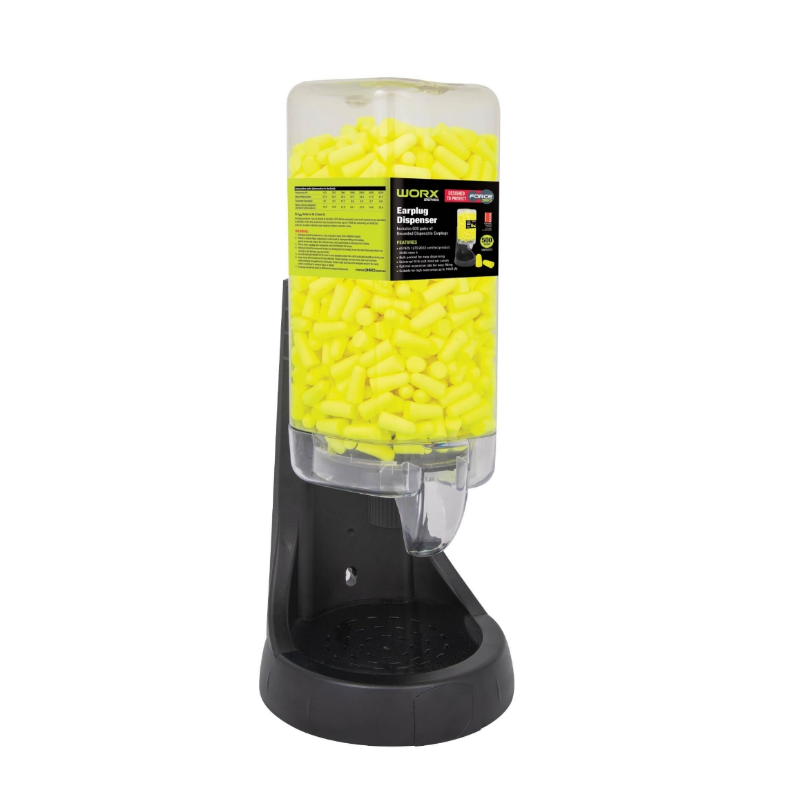 Picture of Force 360 Bullet Shaped Uncorded Earplugs with Dispenser (500pr)
