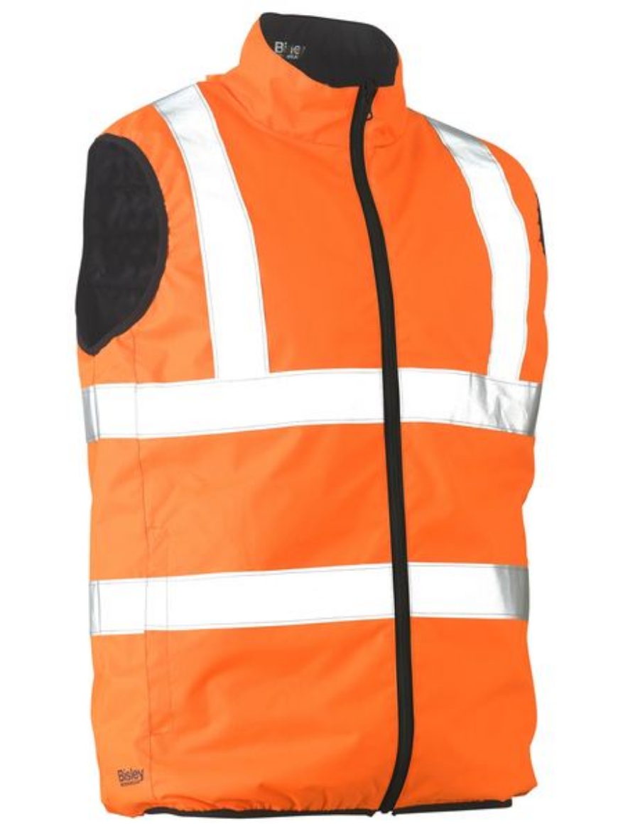 Picture of Bisley Taped Hi Vis Reversible Puffer Vest