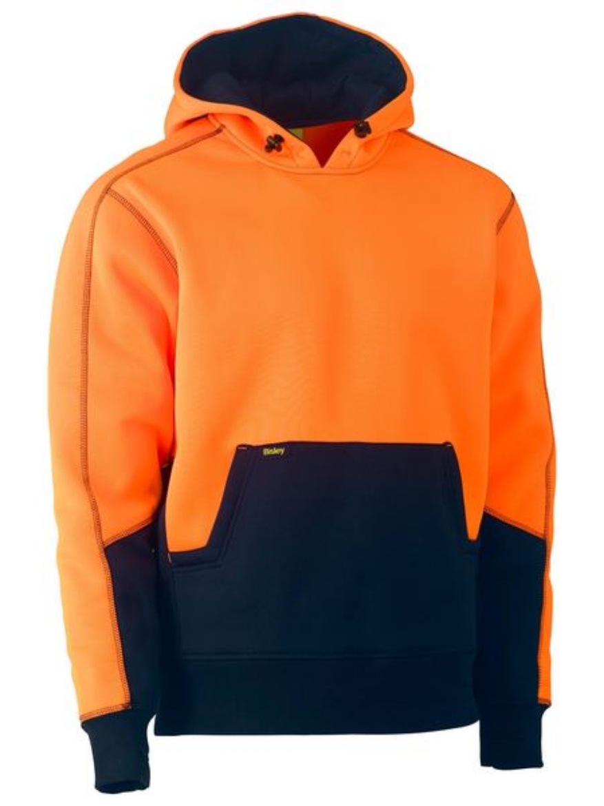 Picture of Bisley Hi Vis Fleece Hoodie Pullover- Orange/Navy