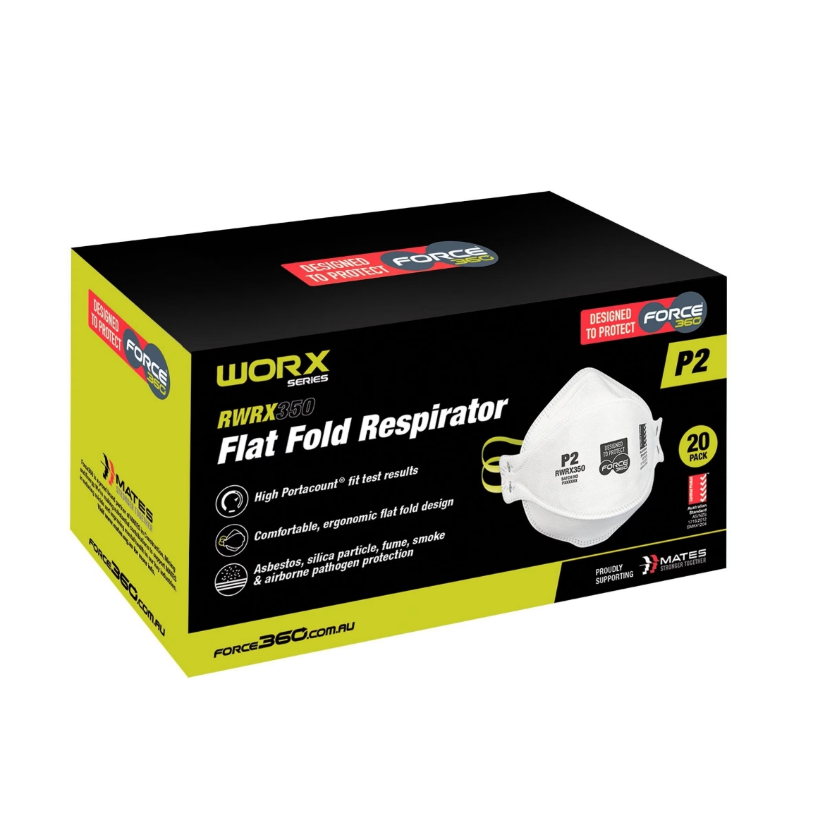 Picture of Force 360 P2 Flat Fold Respirator Box of 20