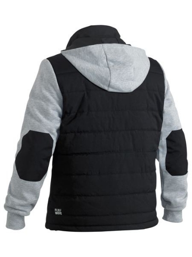 Picture of Bisley Flx & Move™ Contrast Puffer Fleece Hooded Jacket - Black/Grey