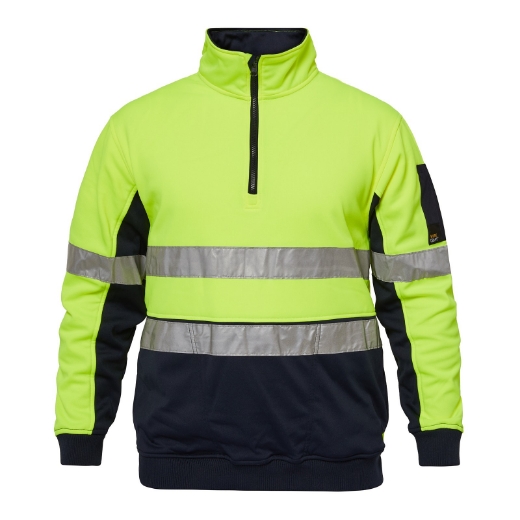Picture of Workcraft Hi-Vis Half Zip Pullover with reflective tape
