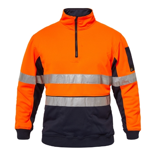 Picture of Workcraft Hi-Vis Half Zip Pullover with reflective tape