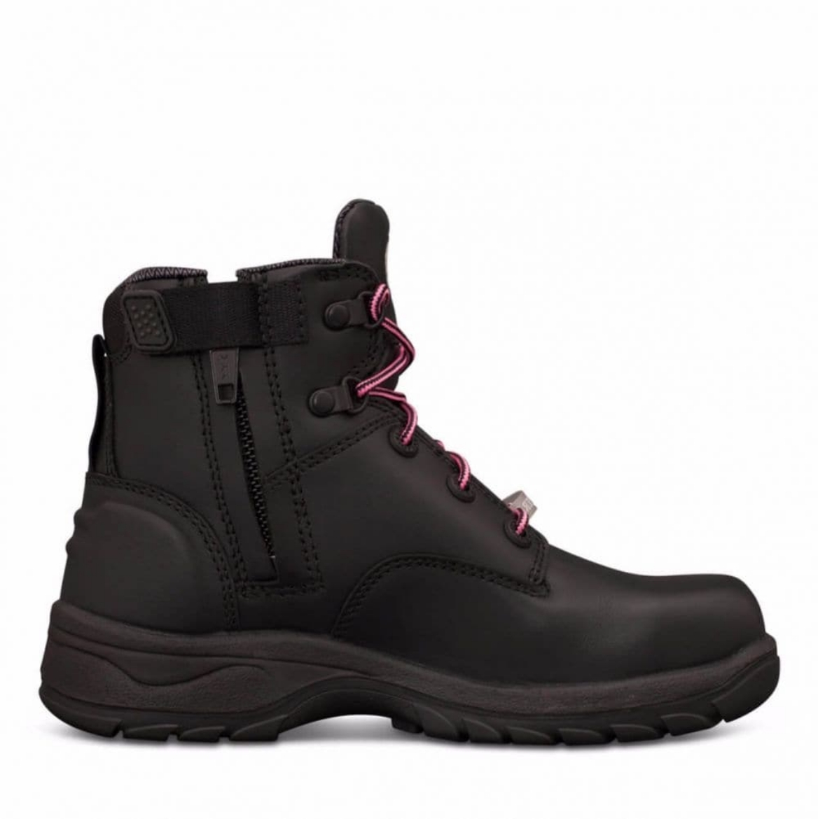 Picture of Oliver's PB 49 series Ladies Ankle Height Zip Side Lace Up Boot, Water Resistant Nubuck Leather Black