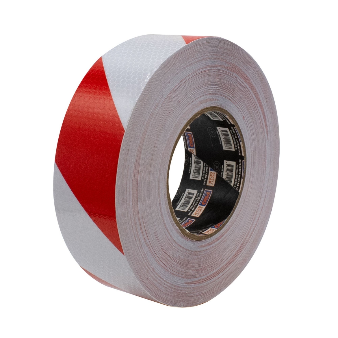 Picture of Self Adhesive Reflective Hazard Tape Red & White. 50M X 50mm